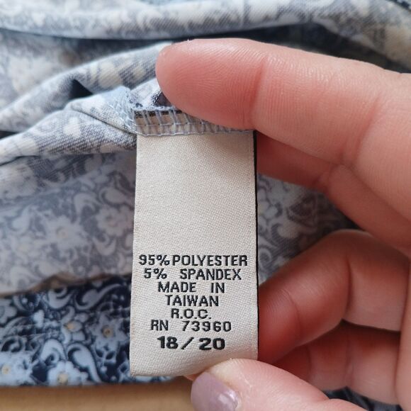 Soft By Avenue Blue Floral Sleeveless Stretch Fit & Flare Midi Dress Size 18/20 - Picture 9 of 11